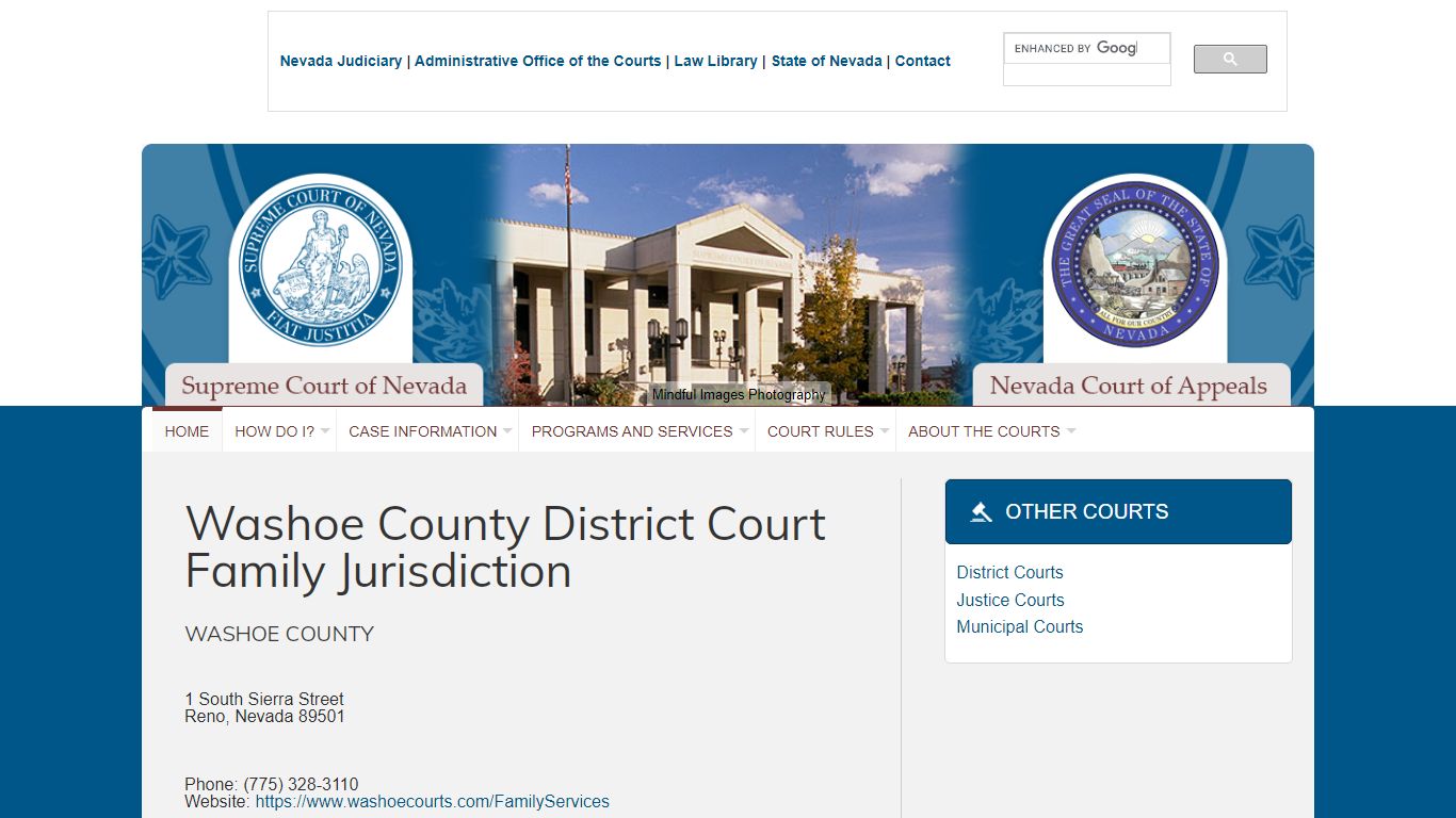 Washoe County District Court Family Jurisdiction